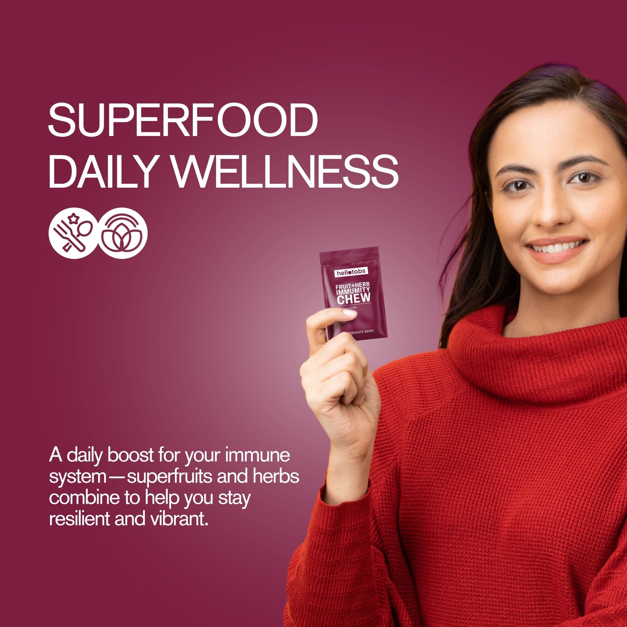 Fruit + Herb Immunity Tablets - hellotabs