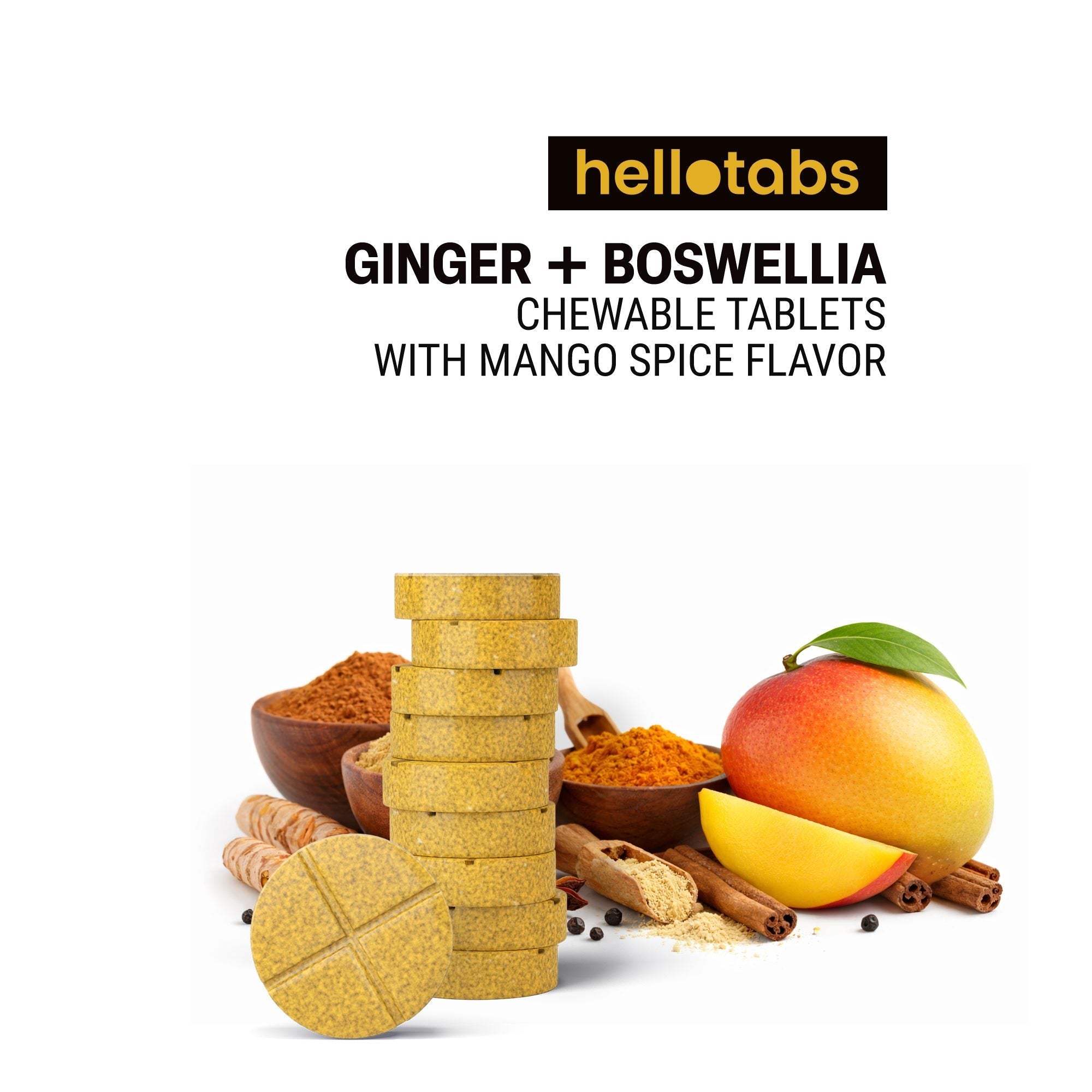 Ginger + Boswellia Pain Support Tablets - hellotabs