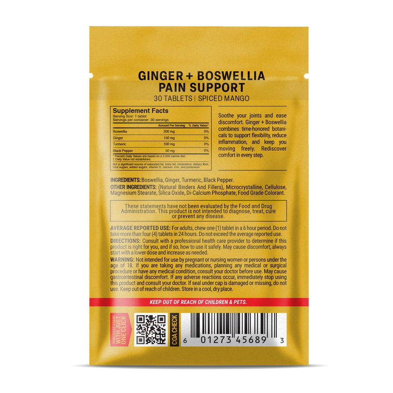 Ginger + Boswellia Pain Support Tablets - hellotabs