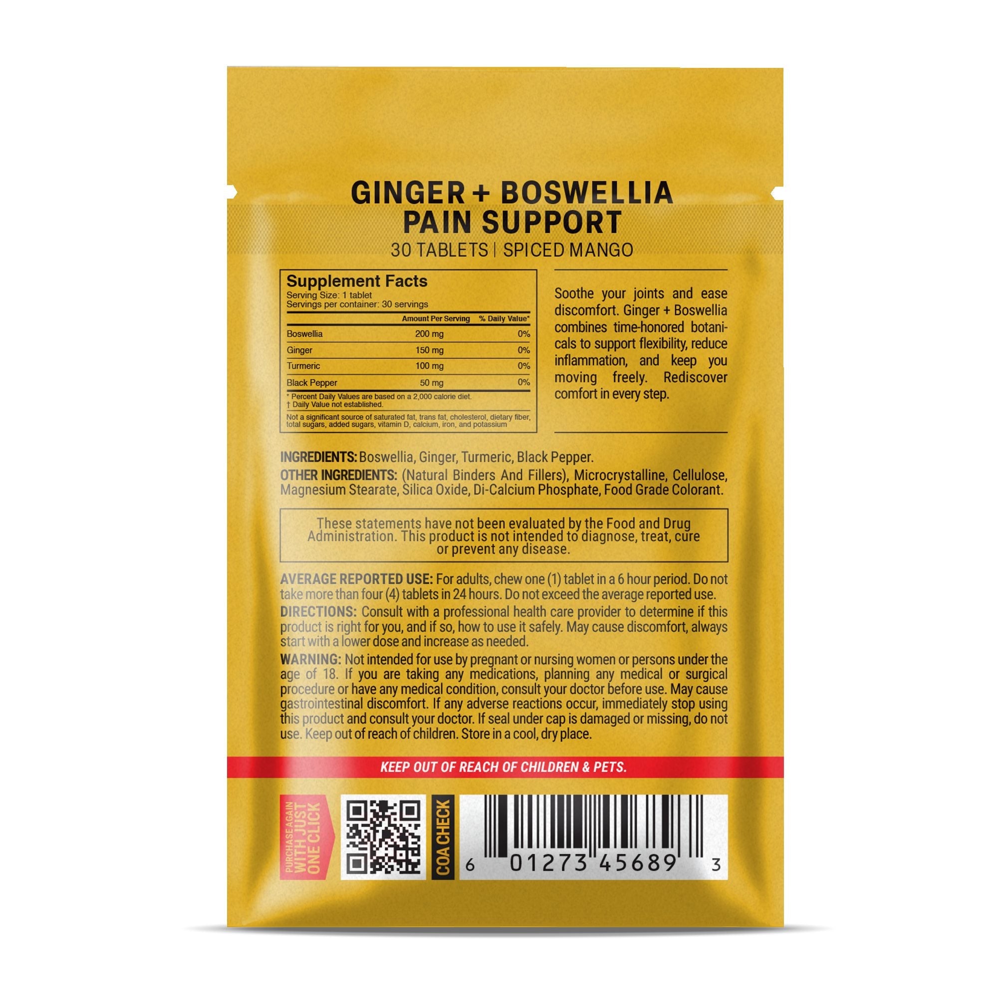 Ginger + Boswellia Pain Support Tablets - hellotabs