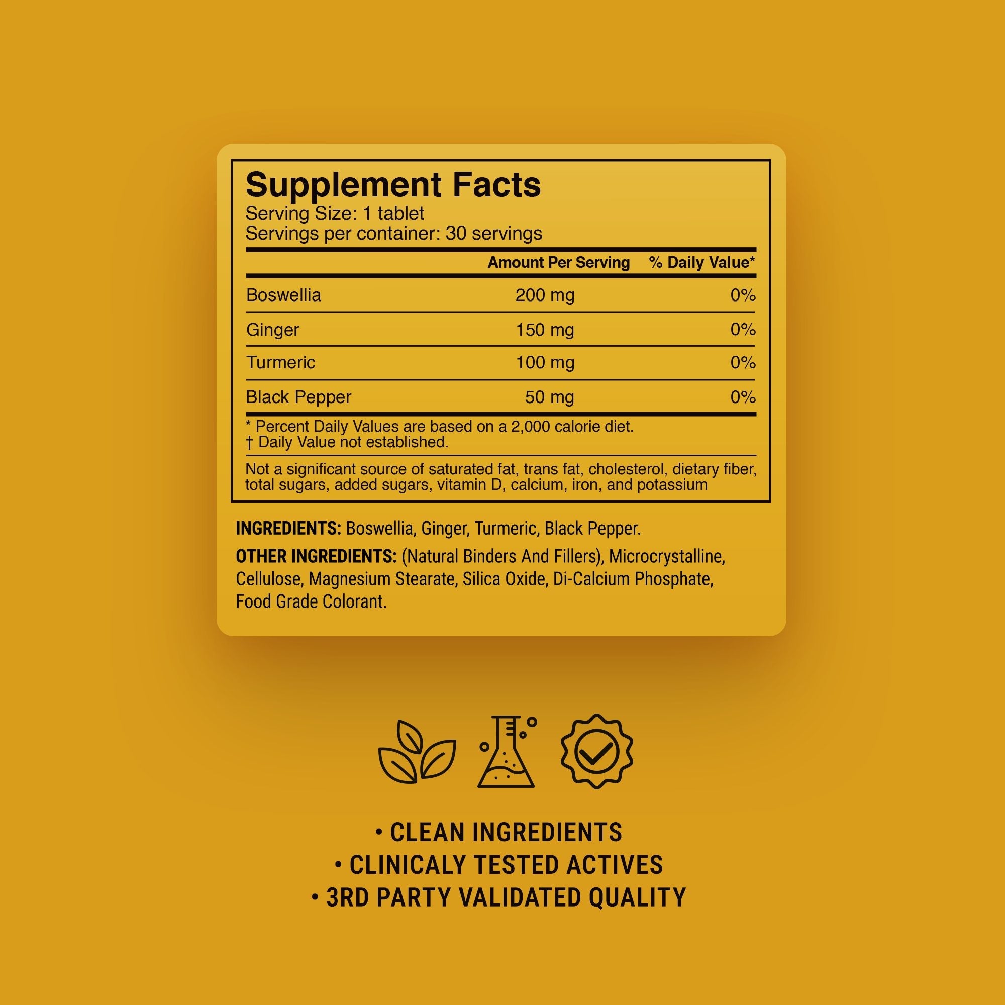 Ginger + Boswellia Pain Support Tablets - hellotabs