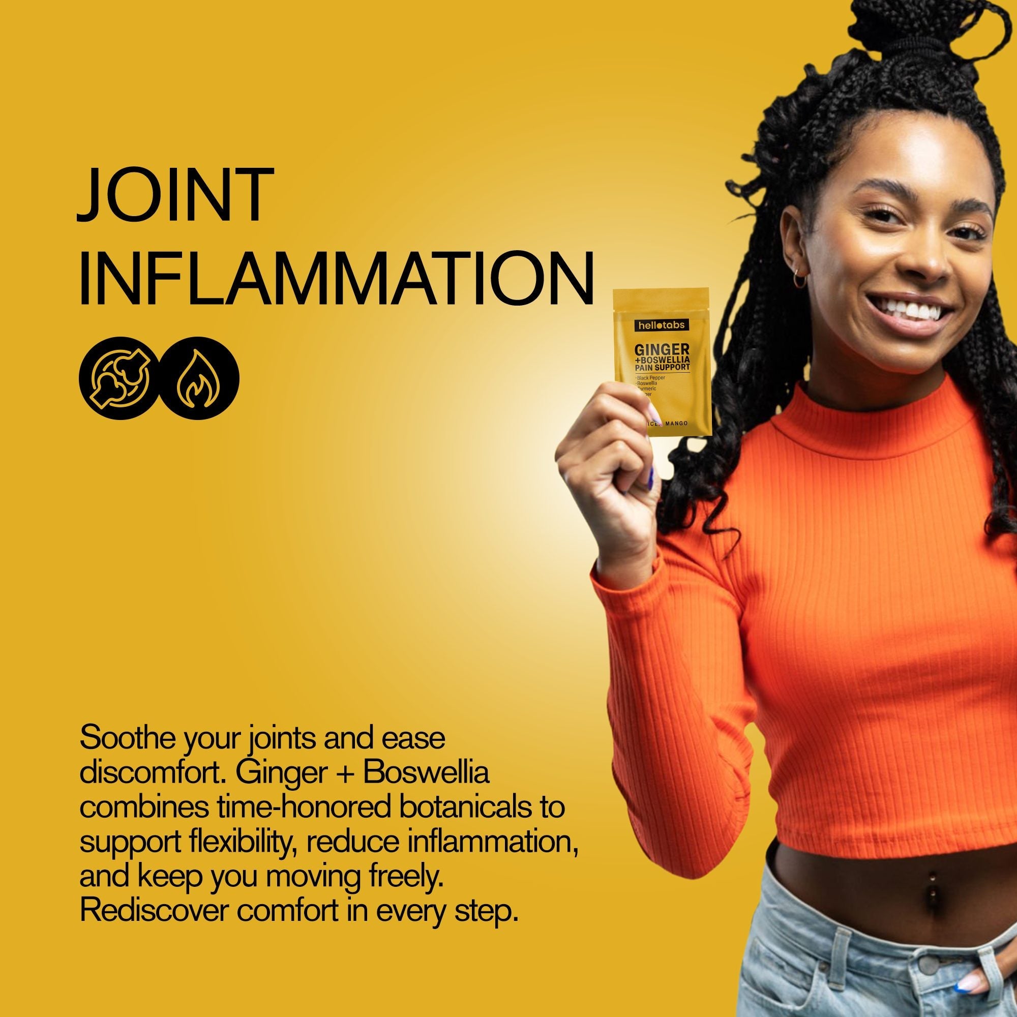 Ginger + Boswellia Pain Support Tablets - hellotabs