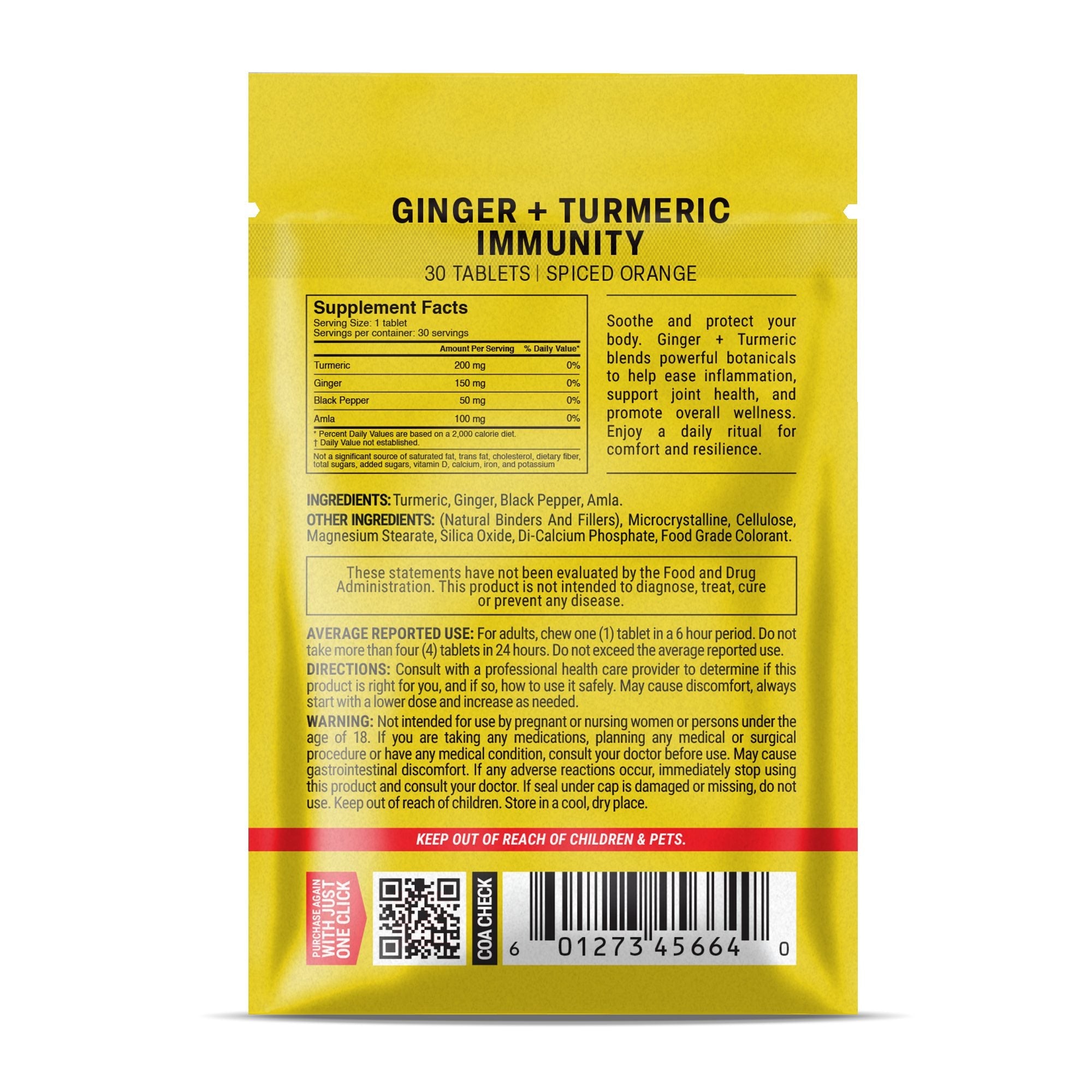 Ginger + Turmeric Immunity Tablets - hellotabs